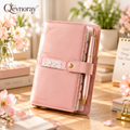 Qevnoray™ Blush Pink Snap-Close Planner Organizer
