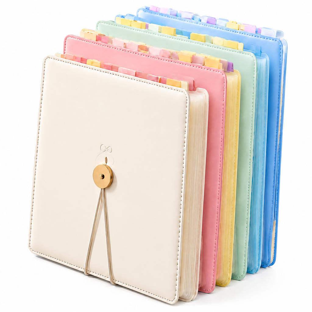 Qevnoray™ Pastel Tabbed Organizer Notebook