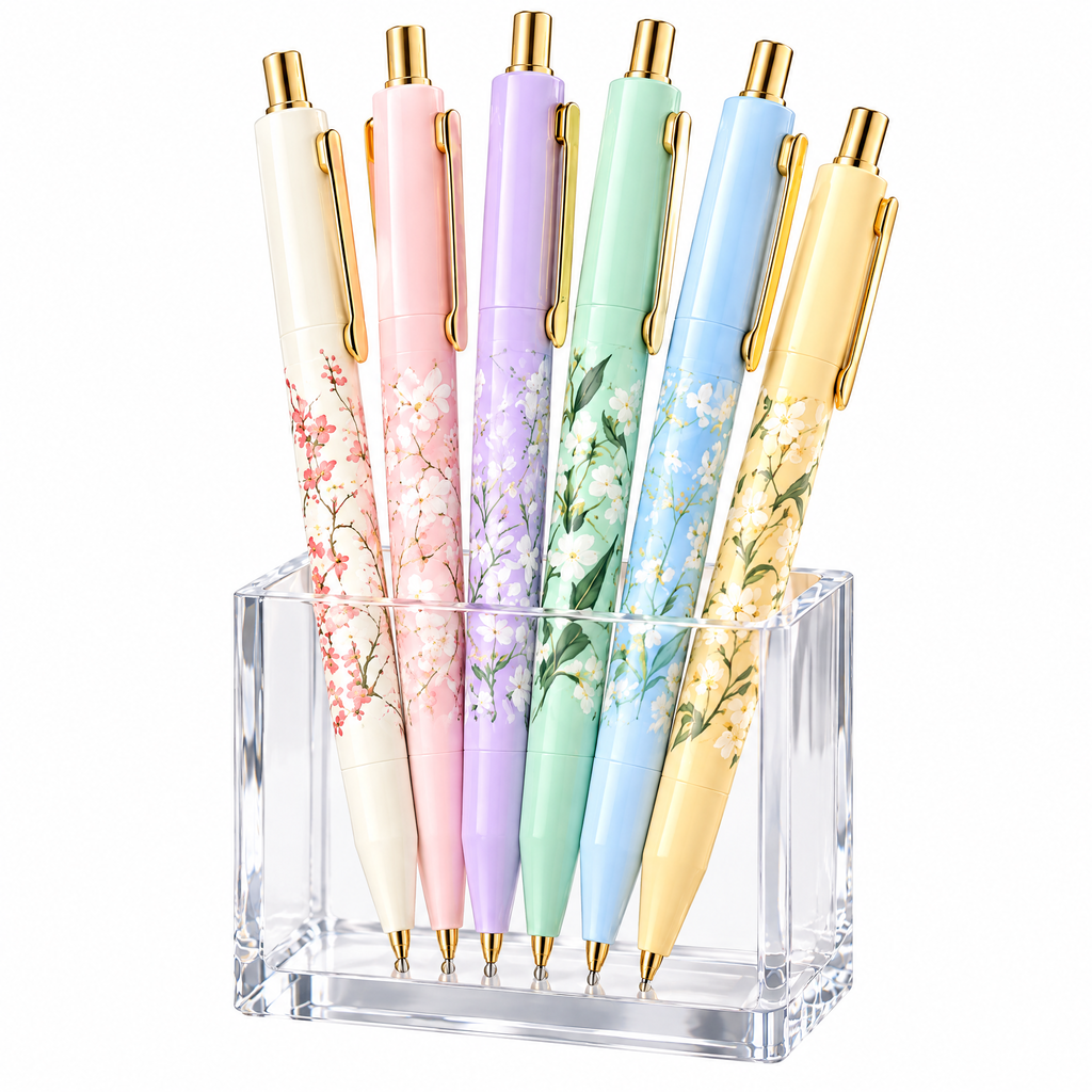 Qevnoray™ Sakura Pastel Retractable Gel Pen Set