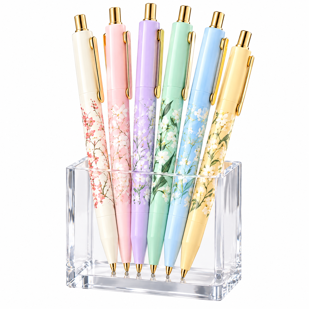 Qevnoray™ Sakura Pastel Retractable Gel Pen Set