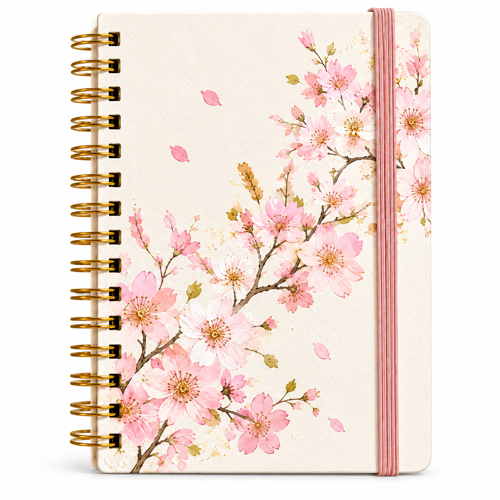 Qevnoray™ Sakura Blossom Spiral Journal