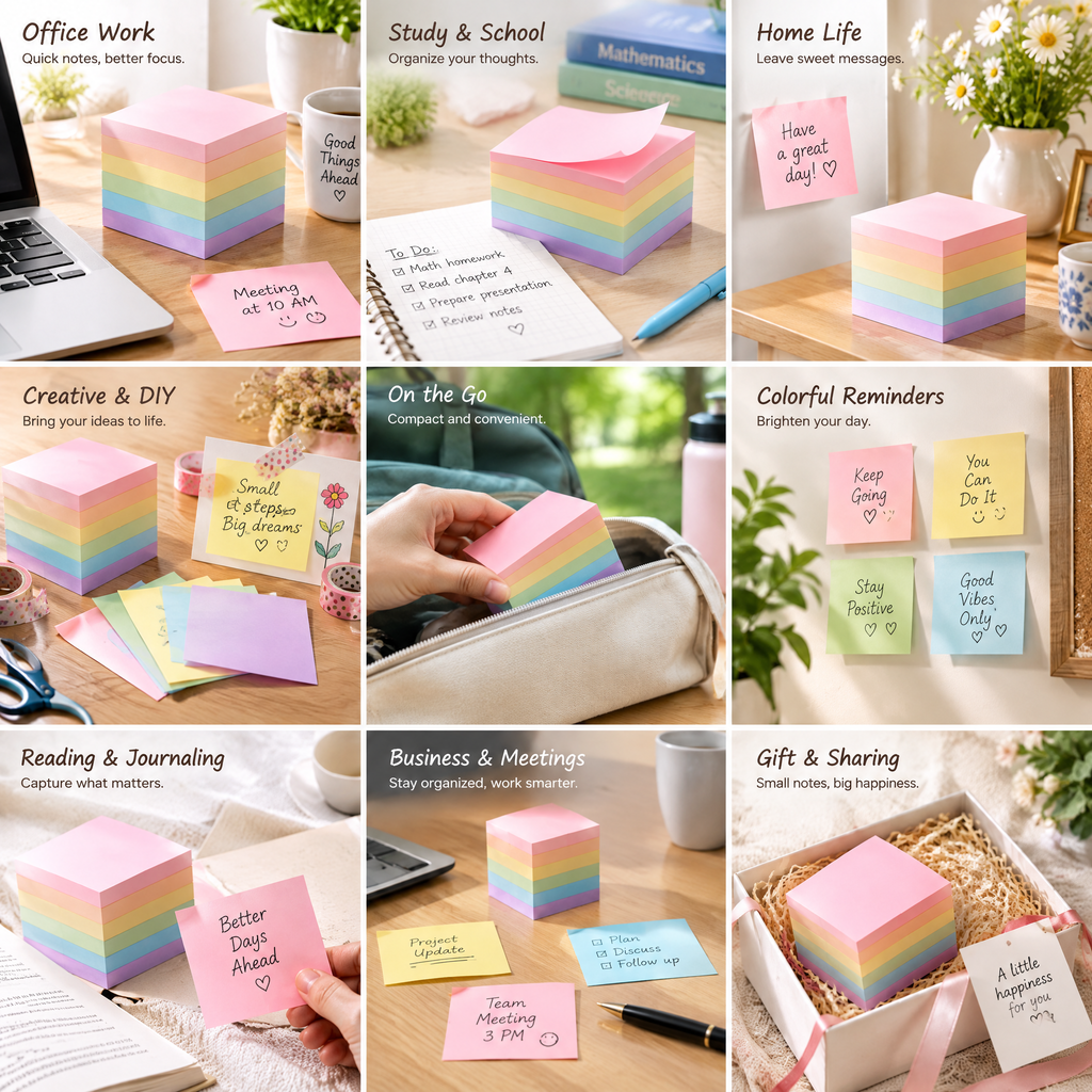 Qevnoray™ Pastel Memo Cube Collection