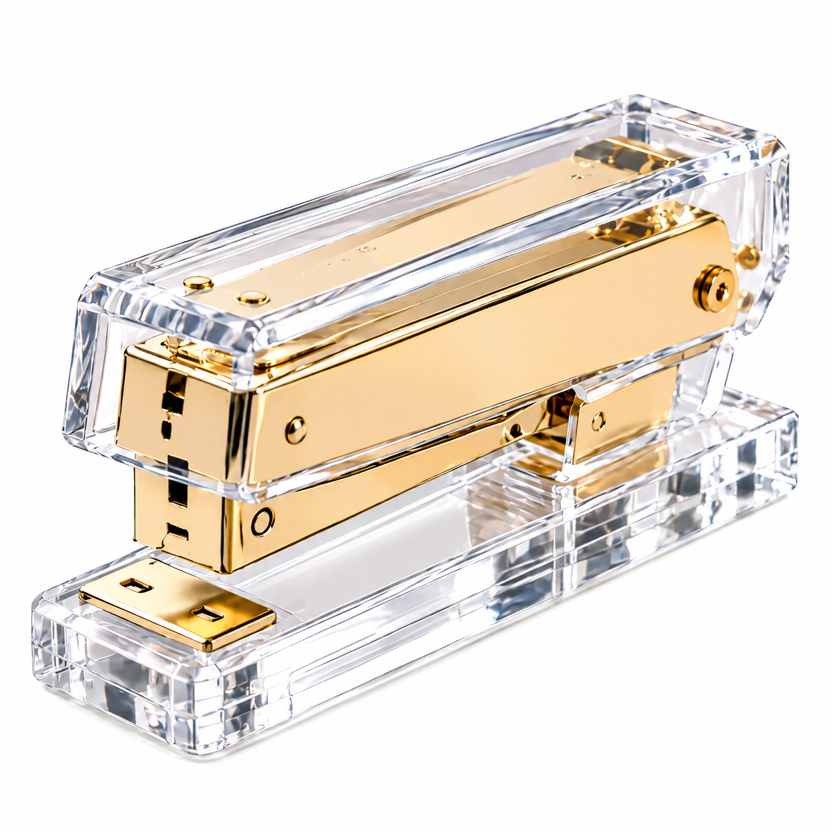 Qevnoray™ Crystal Acrylic Gold-Tone Stapler